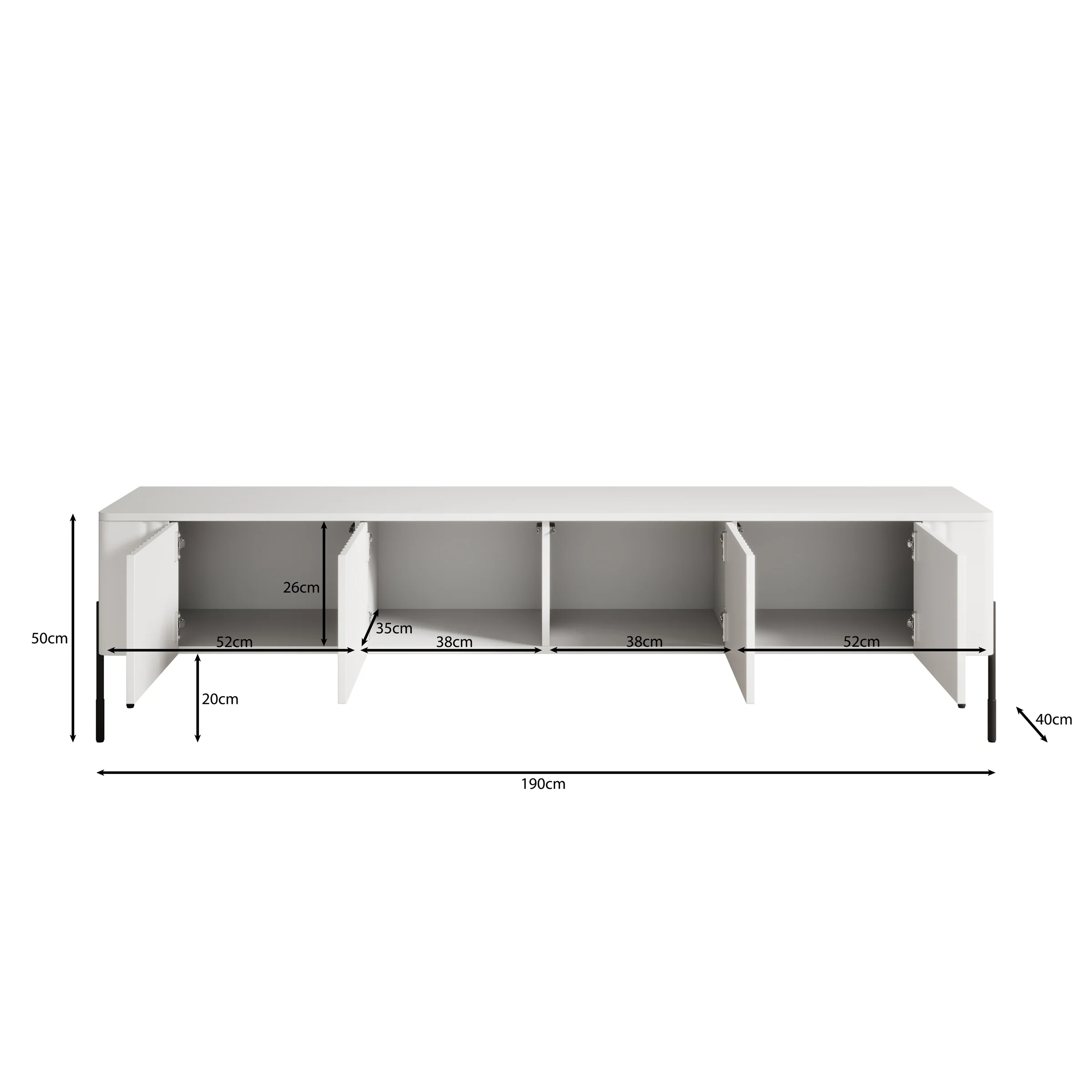 Vivi - TV-Meubel - Wit - 190x40x50 cm - Image 5