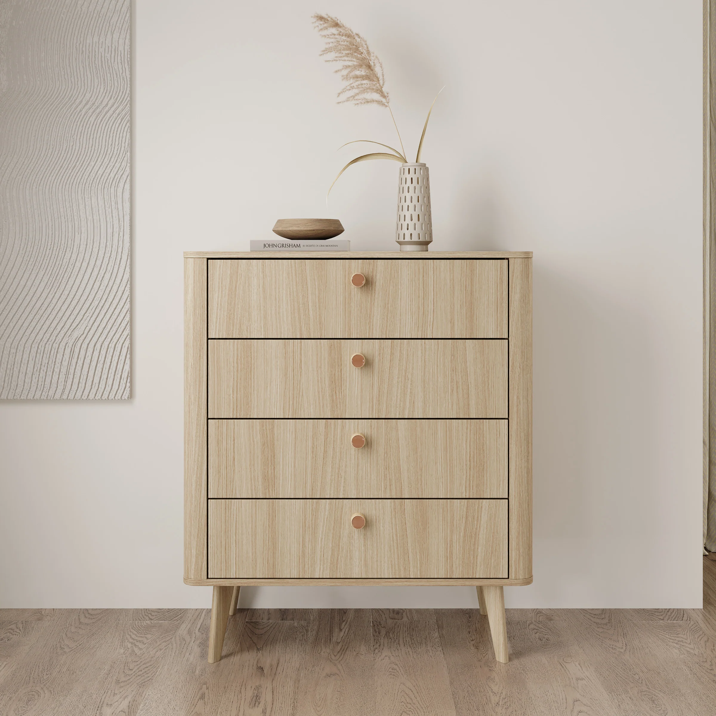 Voorne - Ladekast 4 lades - Eiken - 88x38x103 cm - Image 3