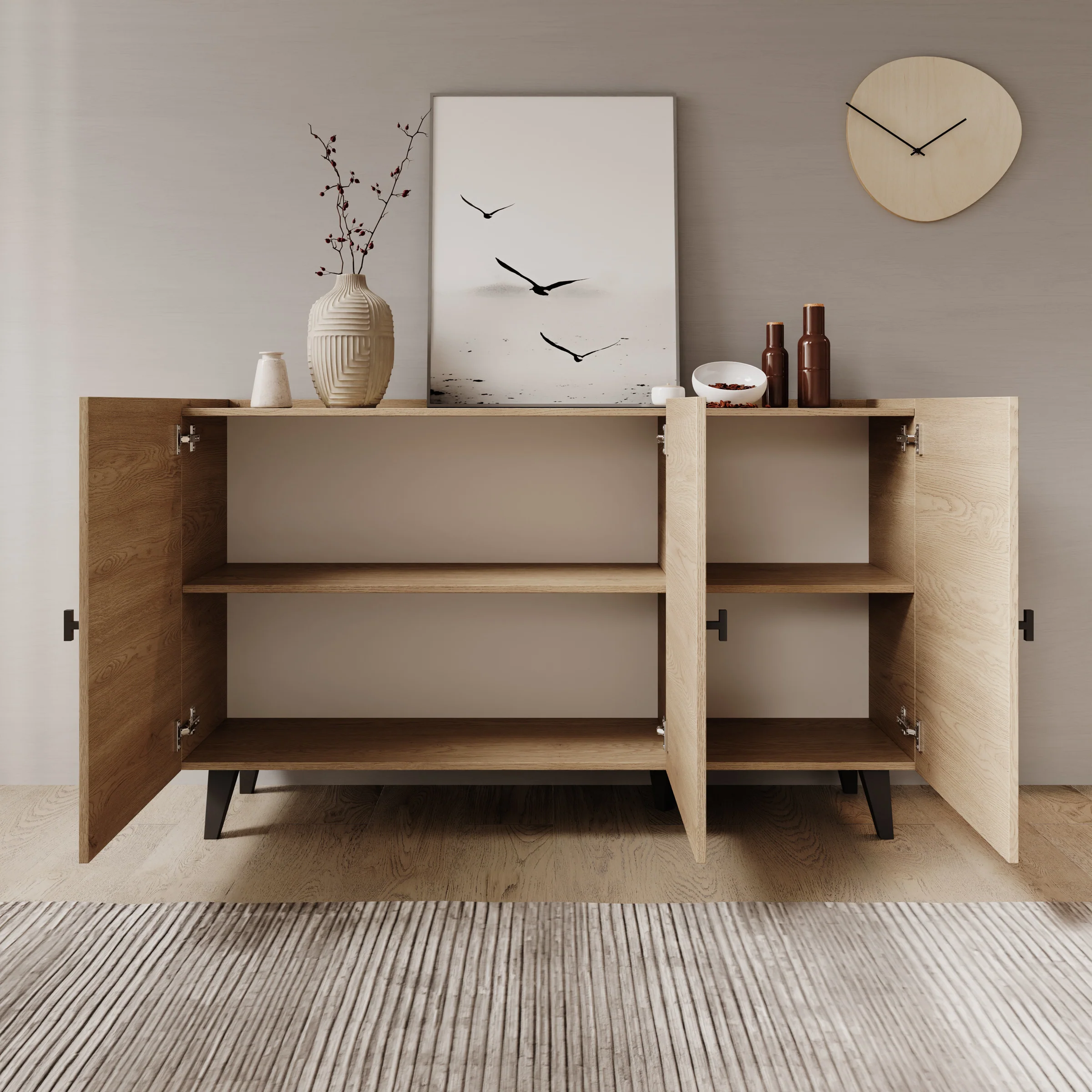 Vornas - Dressoir - Eikenpatroon - 151x40x90 cm - Image 2