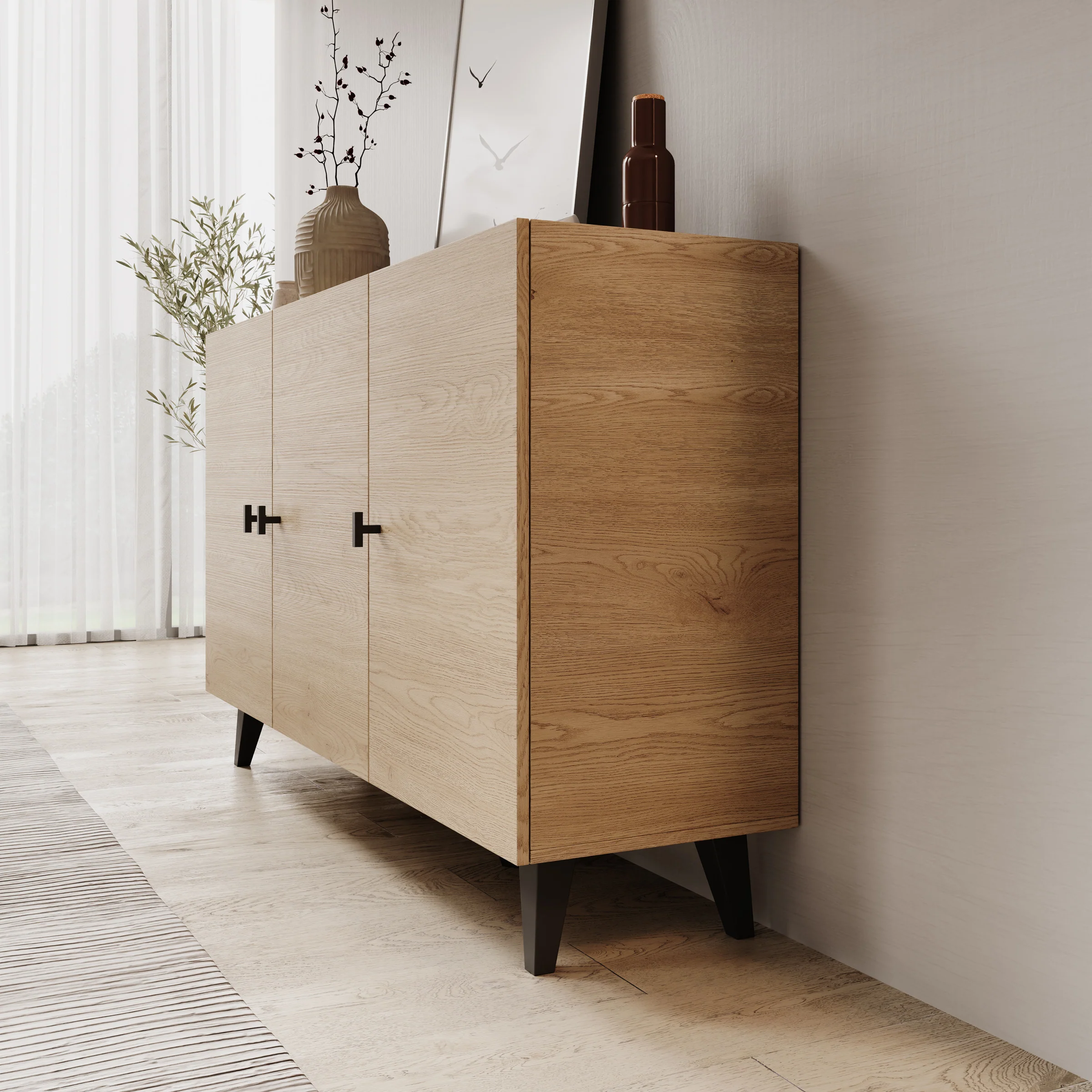 Vornas - Dressoir - Eikenpatroon - 151x40x90 cm - Image 5