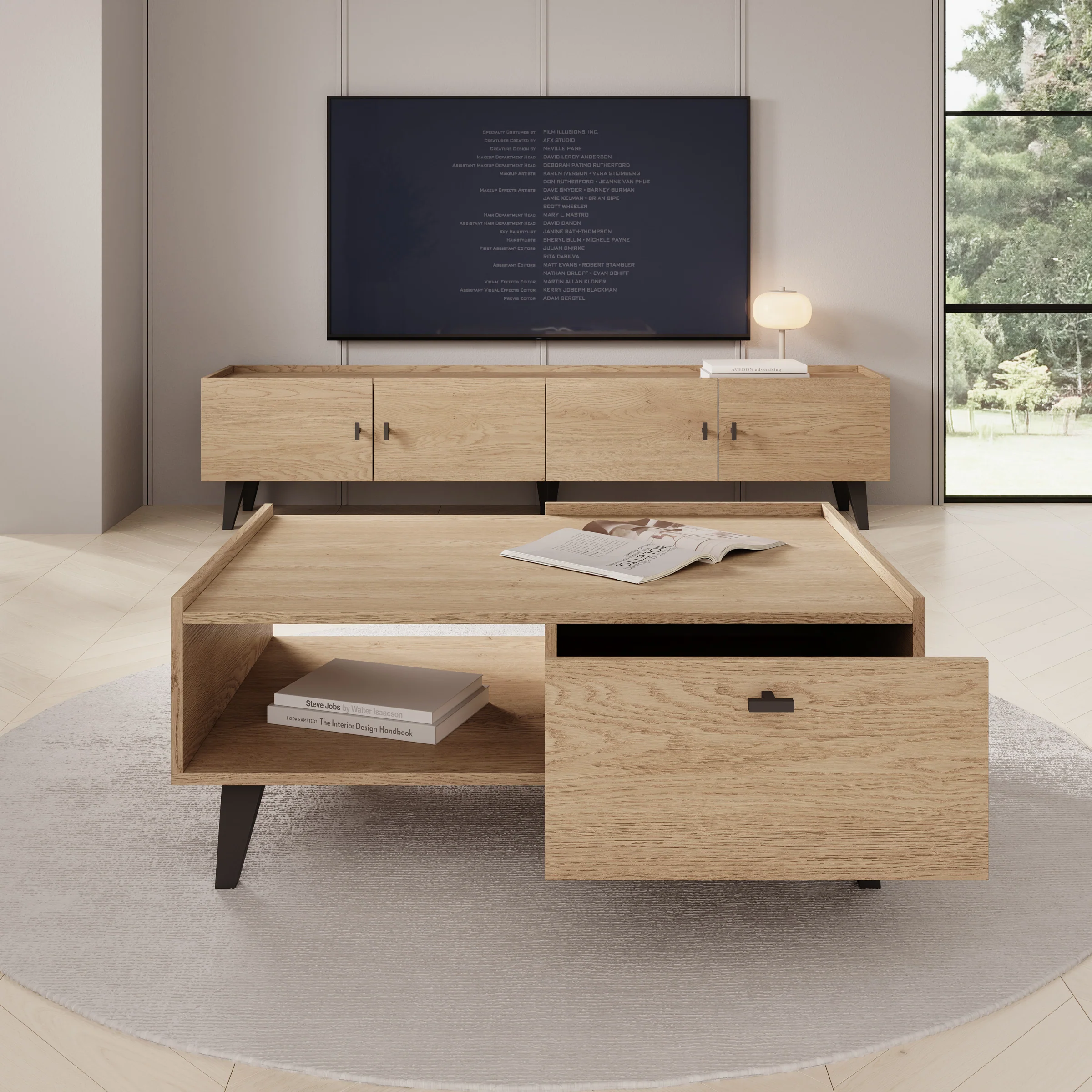 Vornas - Salontafel - Eikenpatroon - 100x70x40 cm - Image 2