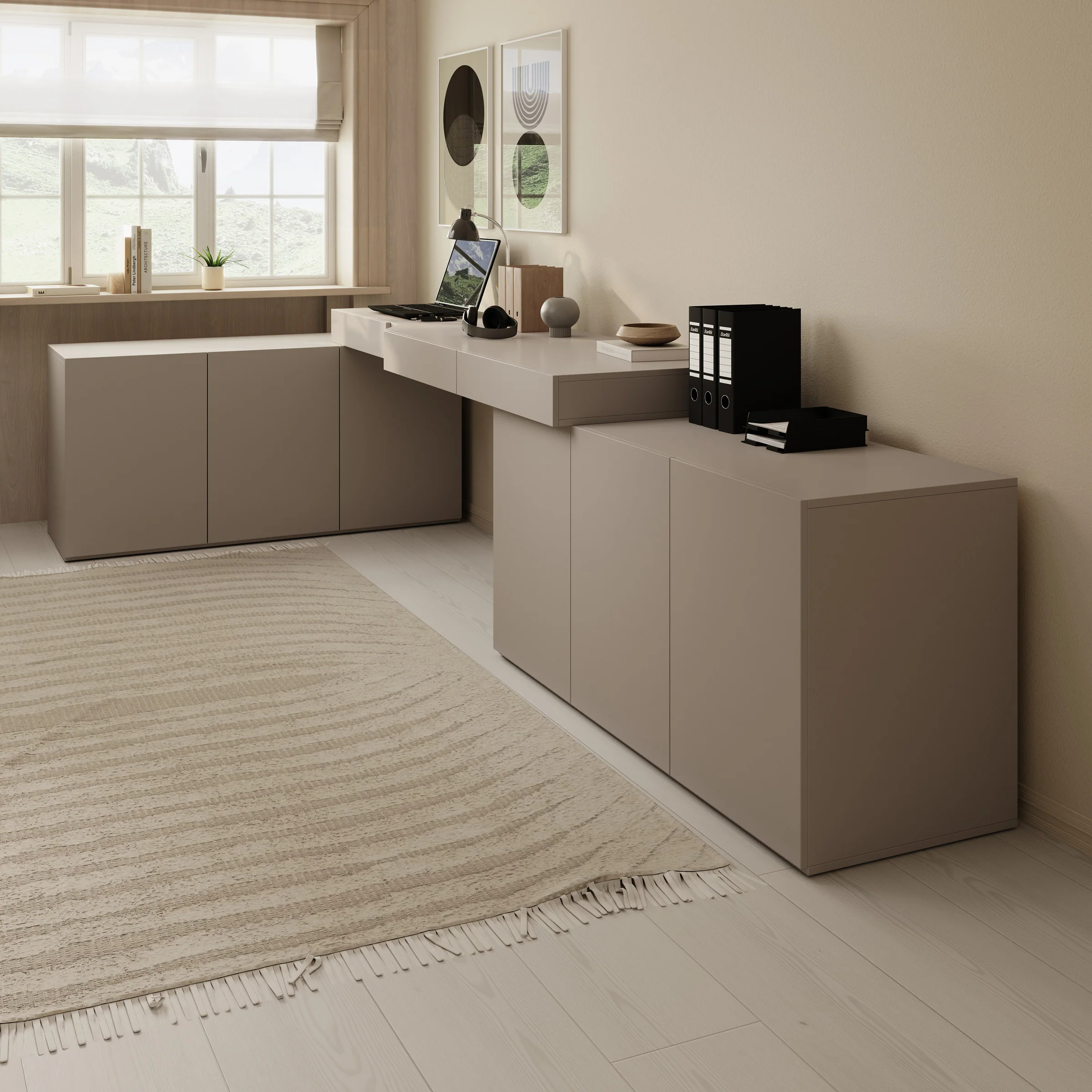 Whenua 4 - Bureau rechts - Beige - 338x141x79 cm - Image 4
