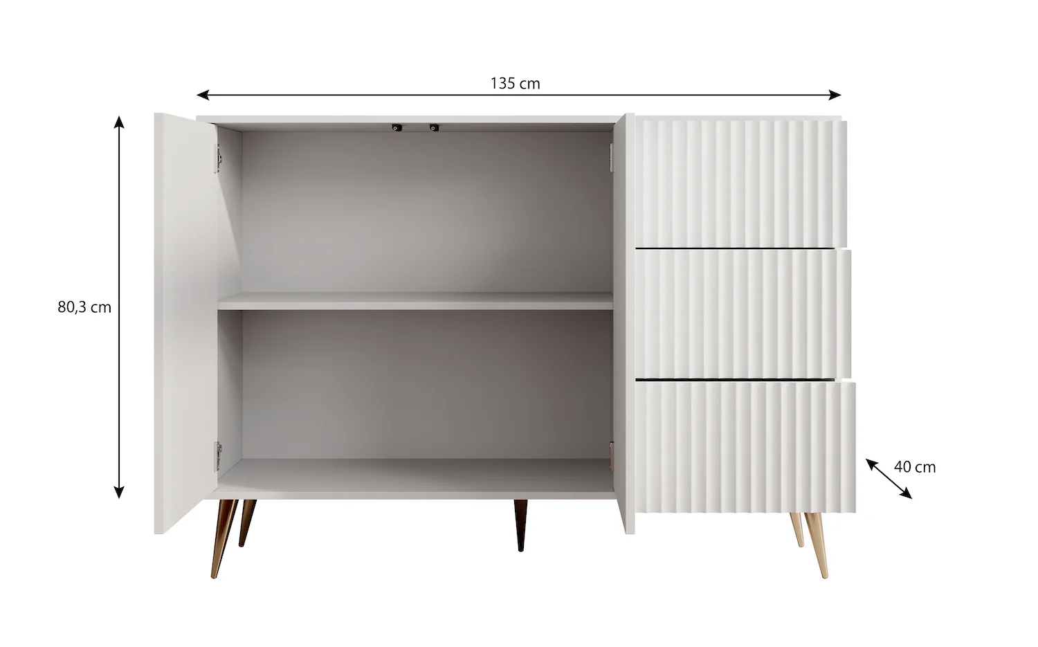 Winq - Dressoir - Antraciet - 135x40x98 cm - Image 5