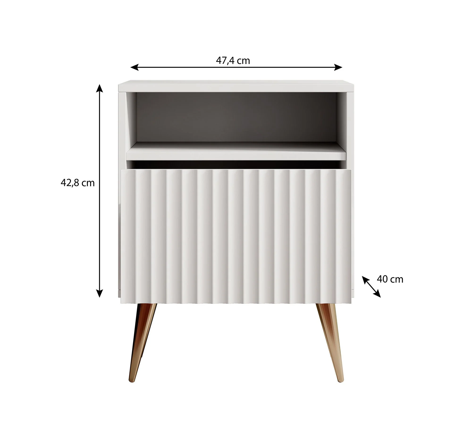 Winq - Nachtkastje - Wit  - 47x40x43 cm - Image 4