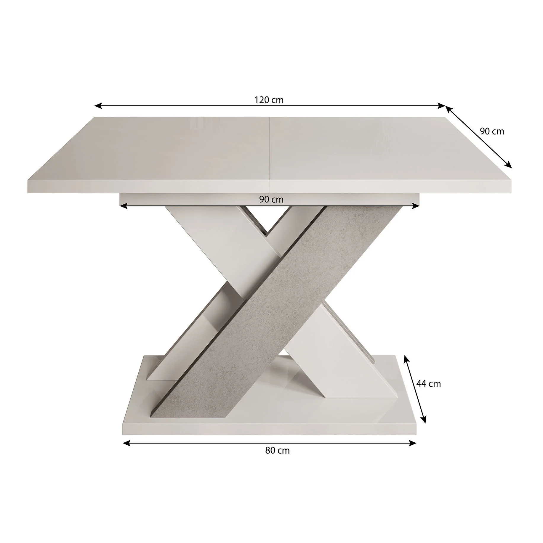 Xandra - Eetkamertafel - Eiken/zwart - 120x90x75 cm - Image 5