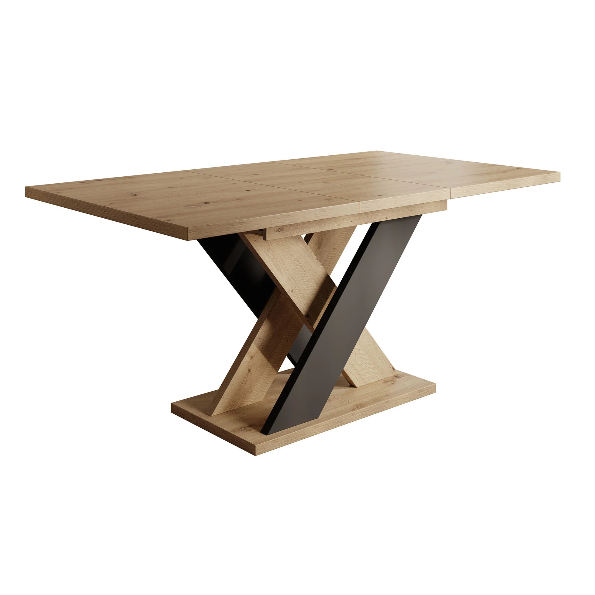 Xandra - Eetkamertafel - Eiken/zwart - 120x90x75 cm - Image 7