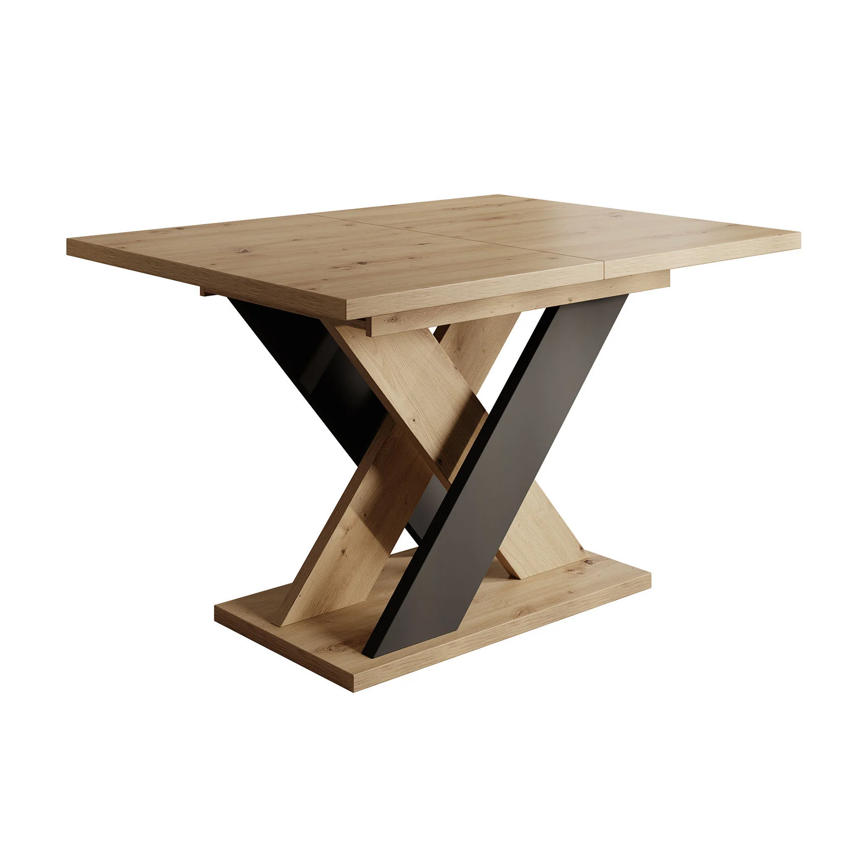 Xandra - Eetkamertafel - Eiken/zwart - 120x90x75 cm - Image 8