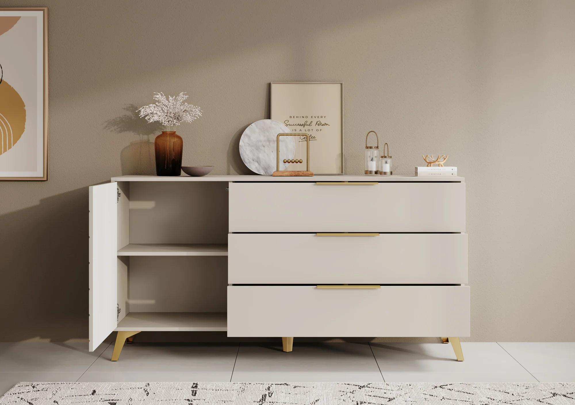 Xiano - Dressoir - Beige - 153x40x80 cm - Image 3