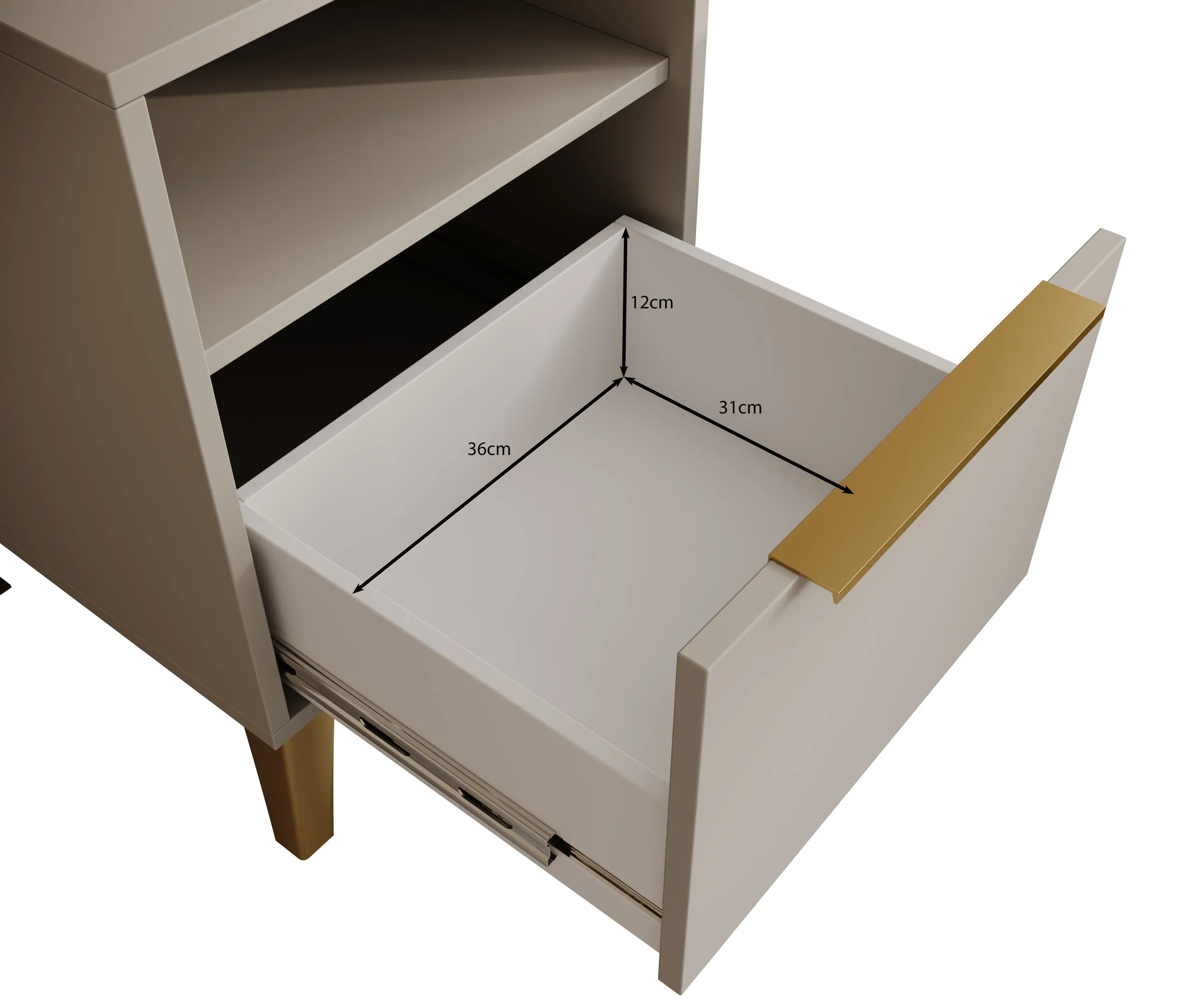 Xiano - Nachtkastje - Beige - 44x40x60 cm - Image 5